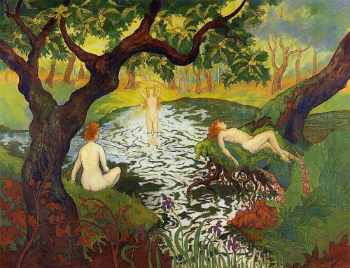 Paul-Elie Ranson aka Paul Ranson (French, 1864-1909, b. Limoges, France) - Three Bathers among the I