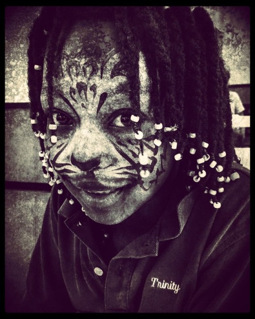 Face painted child inhabiting spirit animal.#blackandwhite #bnw #monochrome #instablackandwhite #m