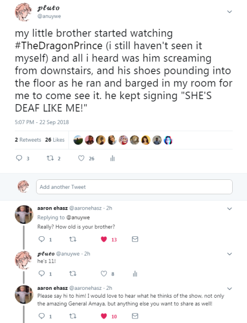 yuus: the co-creator of the dragon prince acknowledged me on twit…..