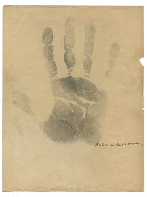 Antoine de Saint-Exupéry (1900–1944). Signed handprint, [1935].The Morgan Library &amp; Museum