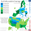 Percent of births outside of marriage across the US and the EU. 2018-2019 data.
by @Maps_US_EU