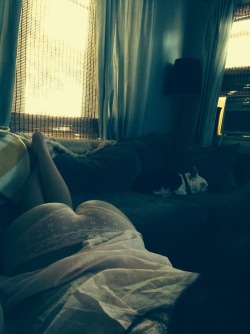 nakedcuddles:  Lounge day with my puppy girl  I want a puppy so badly! Jealous of you! x