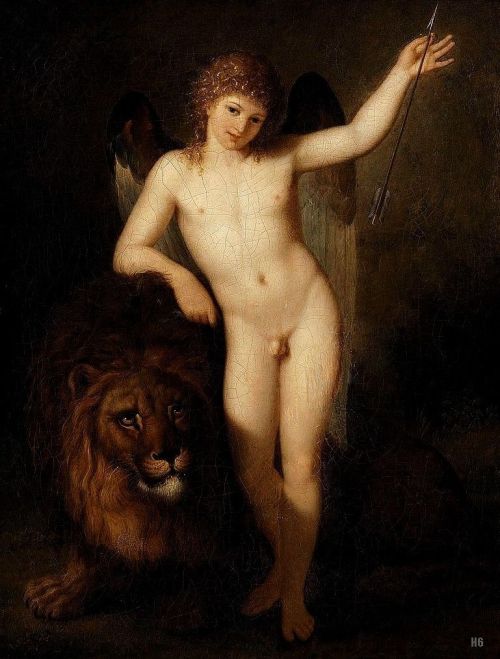 hadrian6: Cupid and the Lion. 1791. Benigne Gagneraux. French 1756-1795. oil/canvas. hadrian6