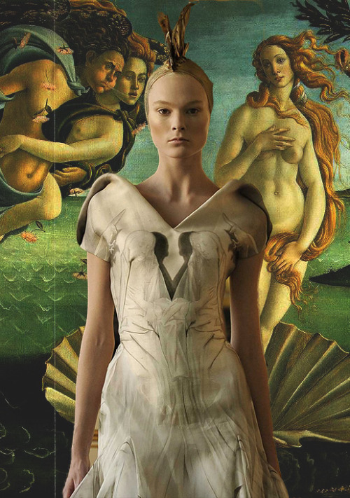 somethingvain:Alexander McQueen Fall 2010 x Sandro Botticelli’s ‘The Birth of Venus’ c.1486: Editors