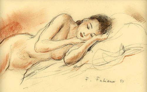 cg54kck:  Femme nue, 1951Fabien Fabiano (French, 1882-1962)