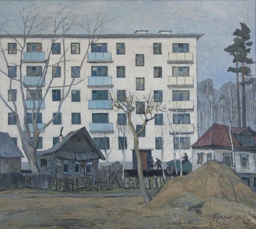 &ldquo;New house. Moving in soon&rdquo; painting by Alexei Frolov, USSR, 1967