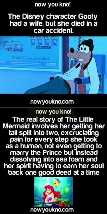 wars-in-my-head:  scientificmagician:  bestofnowyoukno:  nowyoukno - Ruining your childhood one fact at a time! Click Here to see more!  Welp. There goes my childhood  this will ruin your life….read it