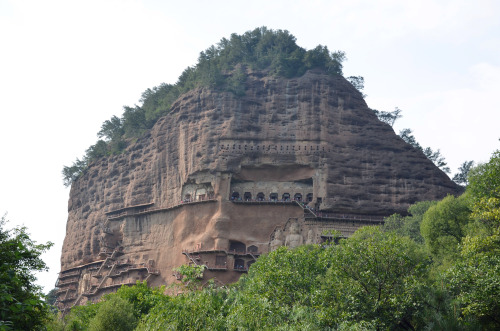 thegasolinestation:  The Maijishan GrottoesThe Maijishan Grottoes in the city of Tianshui, Gansu Province, on August 12, 2015. The Maijishan Grottoes are a series of 194 caves cut in the side of the hill of Majishan in Tianshui. This example of rock-cut