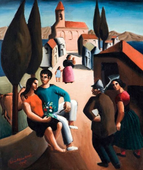 fravery: Christopher Wood (1901-1930) Village in Italy, 1925