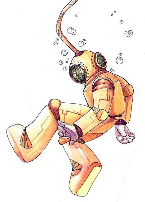 A diver doodle from my sketchbook