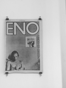 choirsofwinter:  Cool Eno poster on the wall at Pyramid Records