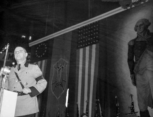 German American Bund rally at Madison Square Garden (New York City,February 1939).In 1933, Rudolf He