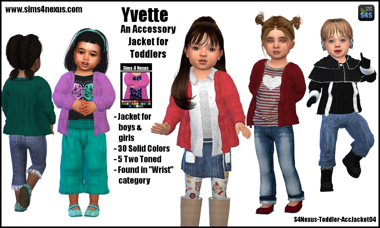 Sims 4 Nexus — Yvette An Accessory Jacket For Toddlers Go To