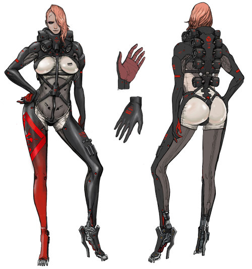 saveroomminibar:  Metal Gear Rising: Revengeance. Mistral Character Concept and Development Designs. 