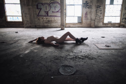 cait-lion:  Abandoned Mill  Photographer: Chuck Lang  Model: Cait Lion 