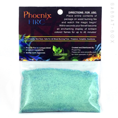 sabbatbox: Bring your cauldron to life with Phoenix Fire color changing fire powder by Project Fey. 