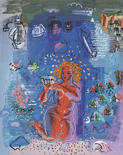 oncanvas:Amphitrite à la coquille (Amphitrite with Shell), Raoul Dufy, circa 1927Gouache on paper23