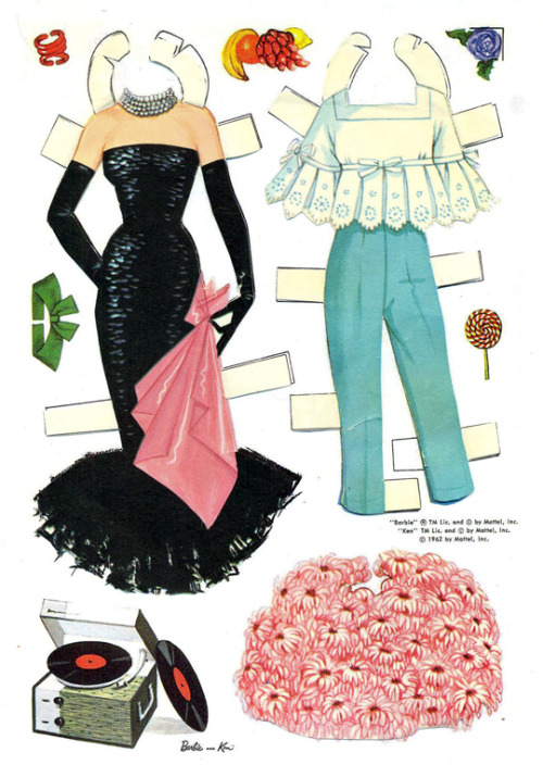 vintagegal:  Barbie and Ken paper dolls, 1962