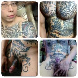 thaiasiancocks:  TATTOO IS ALL AROUND. 