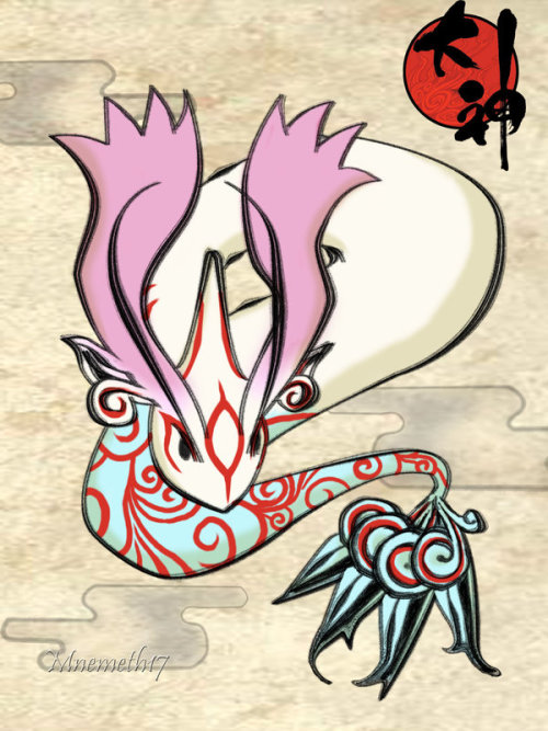 kaijuemperor:  Okami style pokemon Art by:http://mnemeth17.deviantart.com/gallery/ 