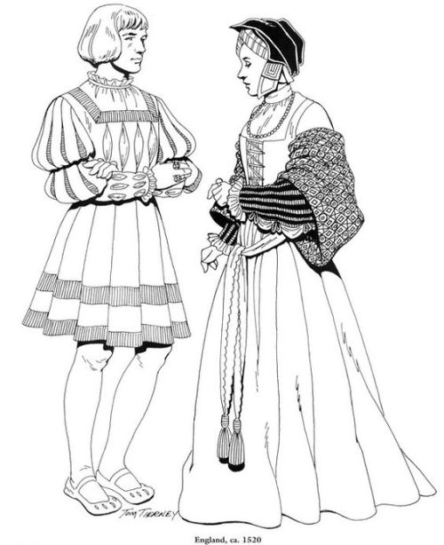 Tudor and Elizabethan Fashions by Tom Tierney: Renaissance England