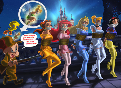 From Jeff’s blog of women in Bondage. Disney as I’ve always dreamed it should be.