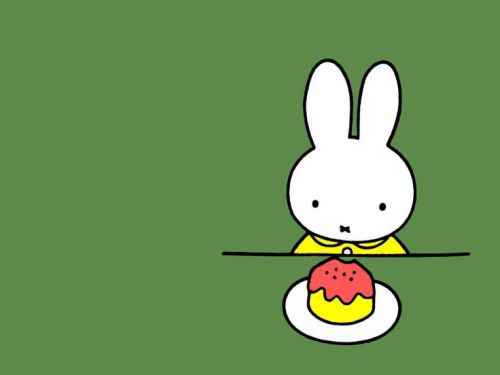cynicalmiffy:Dessert is the one thing that never lets Miffy down.