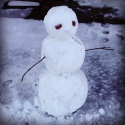 My snowman. I told myself I was going to make one last summer, when it started to snow. 