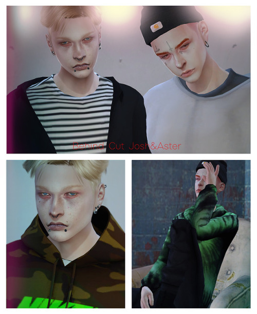 timoni66: simsimi-only-mine: LOOKBOOK Model - Aster + Josh # 1 - Earring / Top / Jacket / Bottom / 