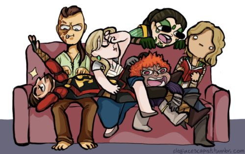 elegiacescapist: More draw the squad memes! Tried doing more hard shading for this one, soft shading