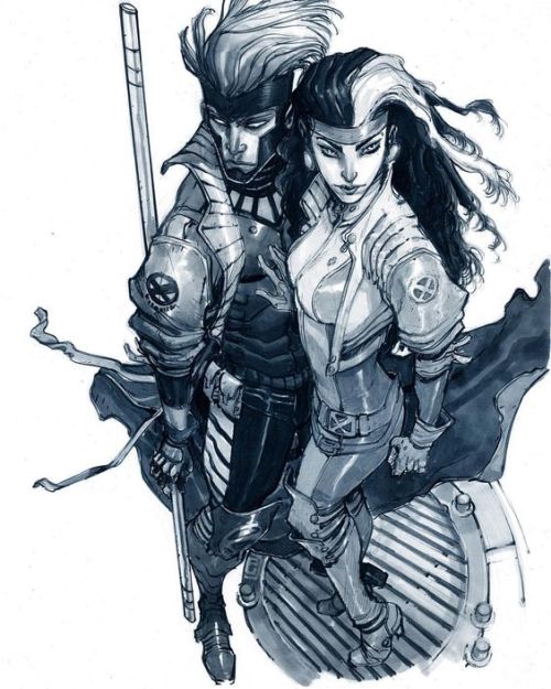 failed-mad-scientist:Gambit &amp; Rogue - Eric Canete