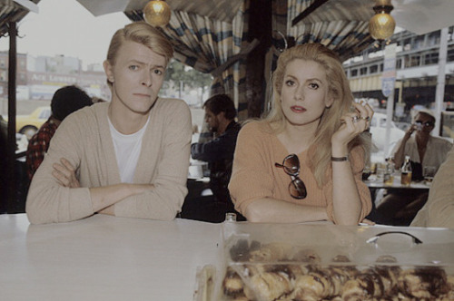 criterionfilms:David Bowie and Catherine Deneuve at a diner | Jean-Claude Deutsch, 1982