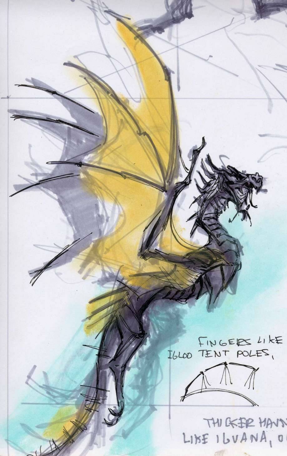 diaryofadragonborn:  The Elder Scrolls V Skyrim - Dragon concept art by the late