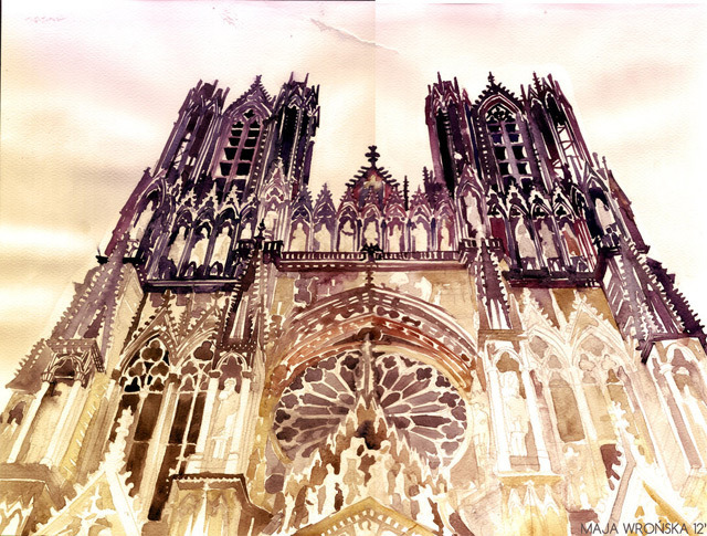 asylum-art-2:   Flamboyant Architectural Paintings by Maja Wronska  DeviantART/ Behance/