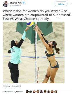 mygayisshowing:  gahdamnpunk: Men really think that women’s liberation is about whether or not we let them view our bodies lmao “Which vision for women do you want?”  The vision in which no one cares about what clothing female athletes prefer but