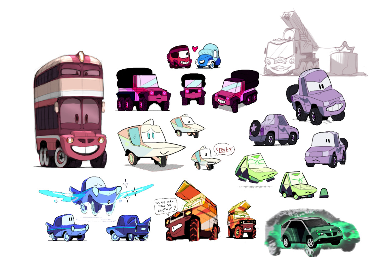 vondellswain: the internal lore of my steven universe AU where all the gems are cars
