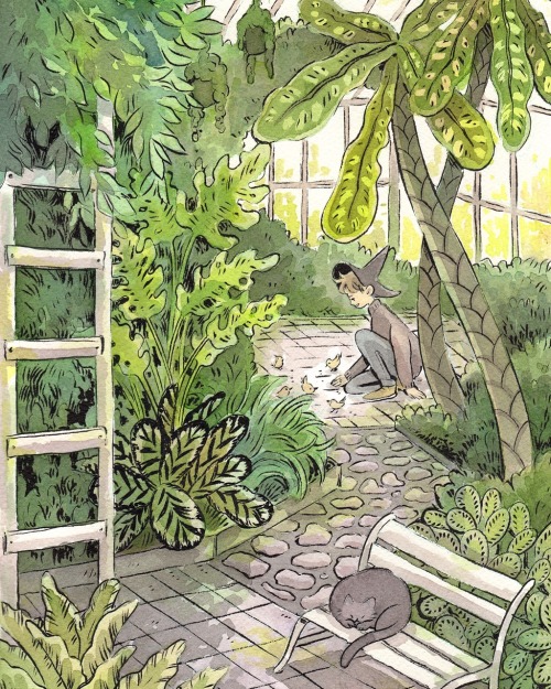 heikala:Inktober day 8, GardenRevisiting a piece from last year’s inktober✨