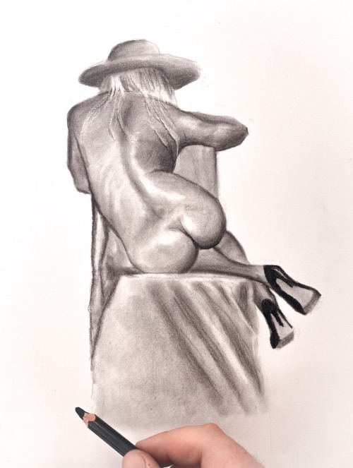 This Is My First Sketch Here. She Is Carla, A Very Beautiful Crossdresser. Charcoal On Paper