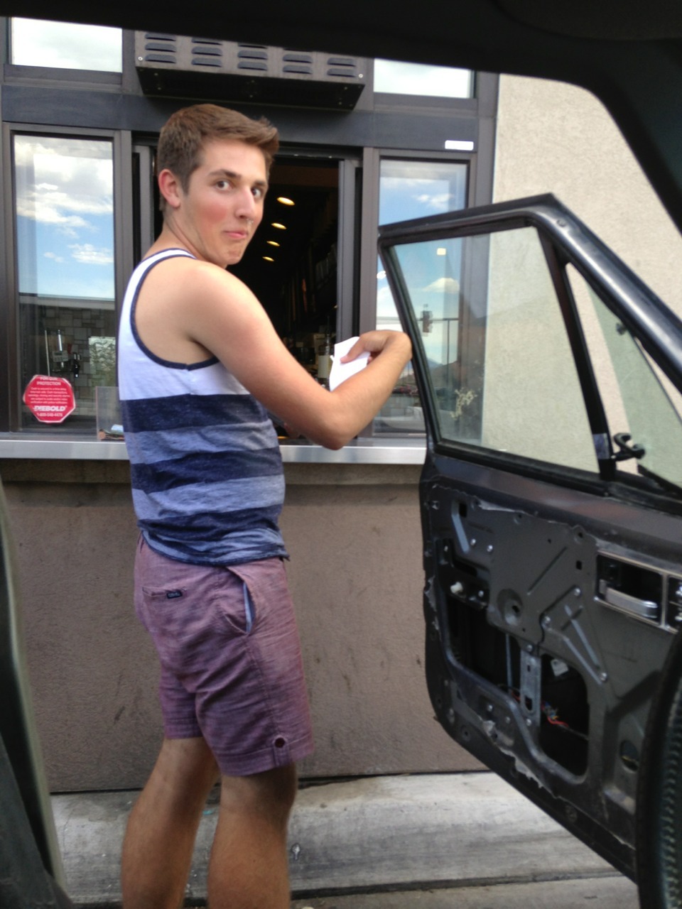 blakeyface:  That awkward moment when you go through the drive-thru and you forget