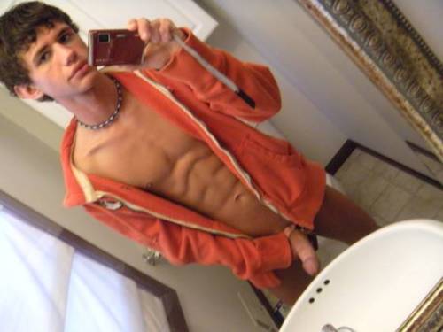alexchrismi: Shaved cut boi photographing his dick in the bathroom