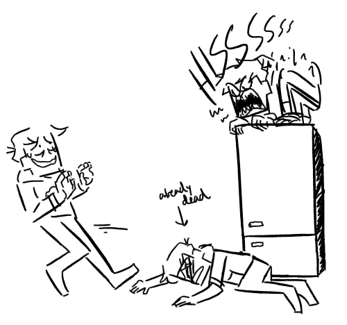 badlydrawnmatsus:  fridge au where everything is the same but the matsus make each other get on top of the fridge as punishment(b/l//matsus get out)