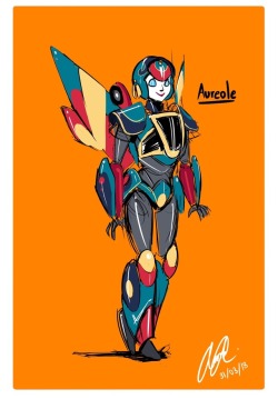 auro-isa:  Ladies and gentlemen… Meet Aureole!After a long time of trying, I finally managed to create a TF OC of my own :D and it makes me so happy.I think it’s pretty easy to guess where she’s from (yes, the answer is Caminus,  if you were wondering).