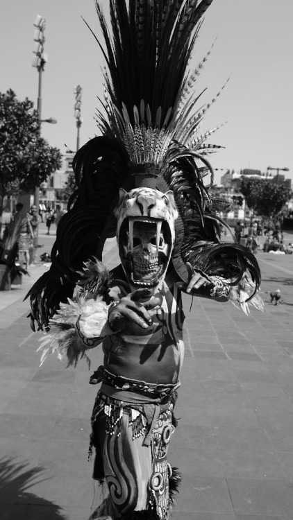 aztec warrior in Mexico City, photo by Zac Weber, March 2019