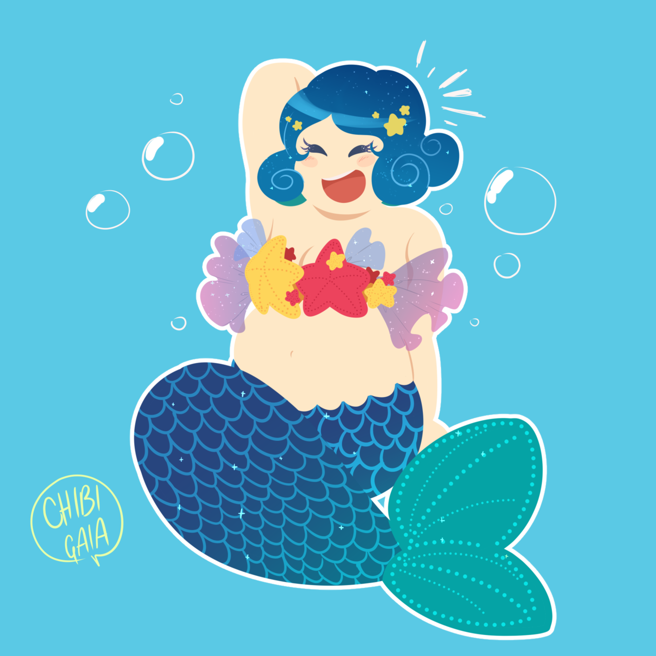 chibigaia-art: some mermays ( ◞･౪･)  [Commissions page!]   