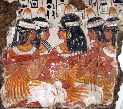 Dancers and musicians from the tomb of Nebamun, 18th dynasty; Reign of Amenhotep III–Akhenaten