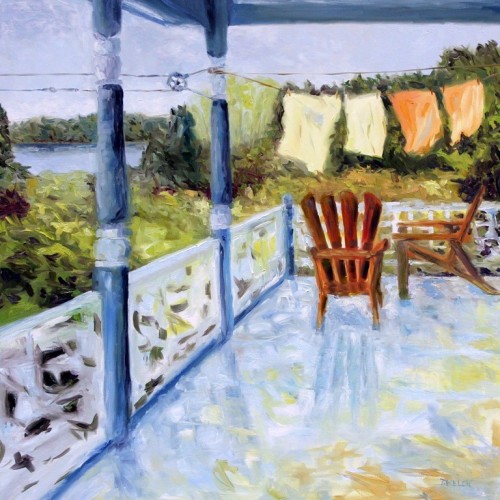 Breezy Bay Morning    -    Terrill WelchCanadian, b. ?Oil on canvas, 36 x 36 inch. 