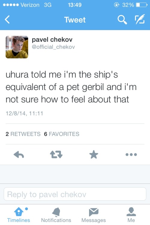 caitlin-the-bookworm: the-next–captain-america: This is the best chekov account ever fight me
