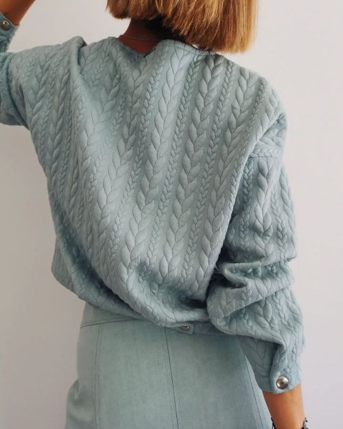 Pastel Lover / Braids Sweater with Riveted Creases in Mint / #lovelettercollection #lovelettersweate