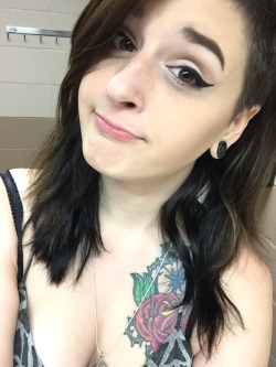 imasassylittlegirl:  Derping in the school bathroom to try and cheer myself up. Today is poo. 😢 At least I’m cute.