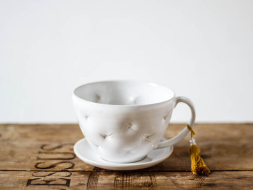 coffee-mostly-coffee: Delicate White Ceramic Cup &amp; Saucer — @OlisCupboard   